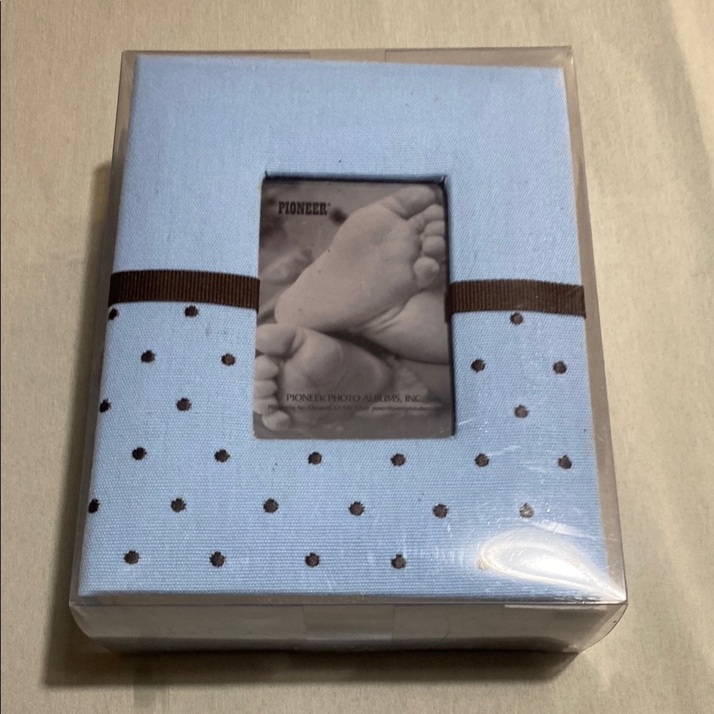 PIONEER Light Blue and Brown Dotted Photo Album